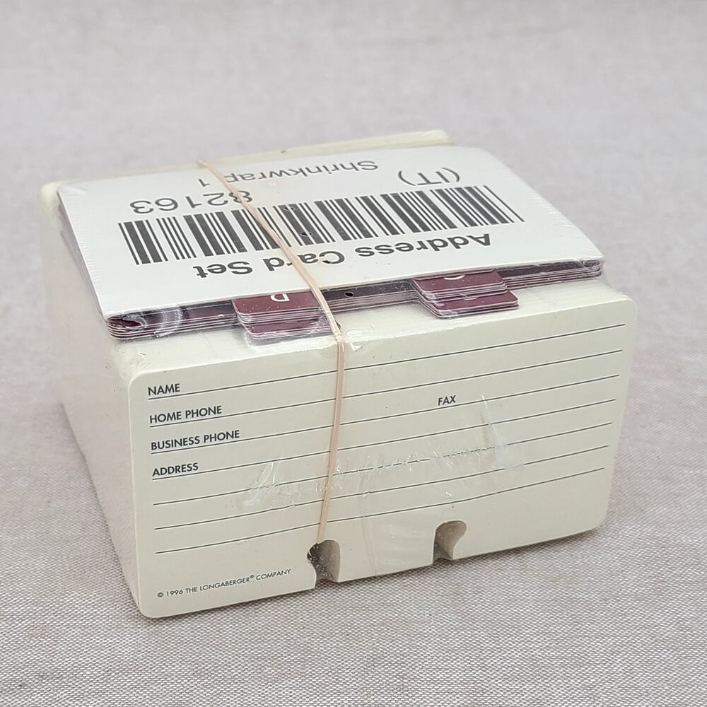 2-Sided Longaberger Rolodex Address Card Refills 400 Cards 2-1/4"x 4" NIP #82163
